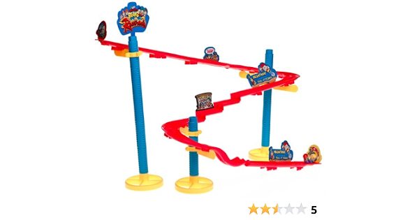 Amazon Com Moose S Mighty Beanz Ultimate Jump Park Race Track With 2 Limited Edition Racing Beanz Toys Games