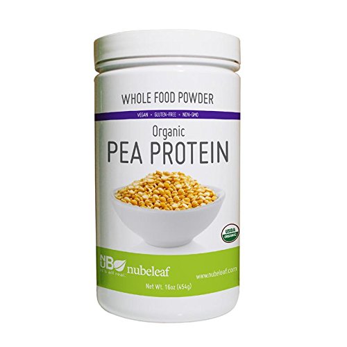 image for Nubeleaf 80% Pea Protein Powder - Non-GMO, Gluten-Free, Raw, Organic, 