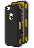 ExosArmor Defender PRO Heavy-Duty Case for Apple iPhone 6 (Includes Belt Clip Holster) Hybrid Dual Layer Shock-Absorption with Screen Guard Full Body Protective Cover (Black/yellow)
