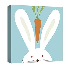 White Rabbit Painting Artwork for Home Framed for Kids