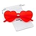 ADE WU Cute Heart Sunglasses for Women Men Trendy Fun Colorful Rave Party Sun Glasses (Red)