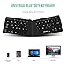 Folding Bluetooth Keyboard, Jelly Comb Ultra Slim Ergonomic Foldable Rechargeable Pocket Sized Mini BT Wireless Keyboard for iOS Android Windows Laptop Tablet Smartphone -Black