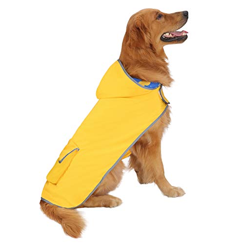 HDE Reversible Dog Raincoat Hooded Slicker Poncho Rain Coat Jacket for