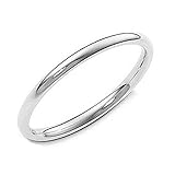 Metal Factory Sterling Silver 2MM High Polish Plain Dome Tarnish Resistant Comfort Fit Wedding Band Ring