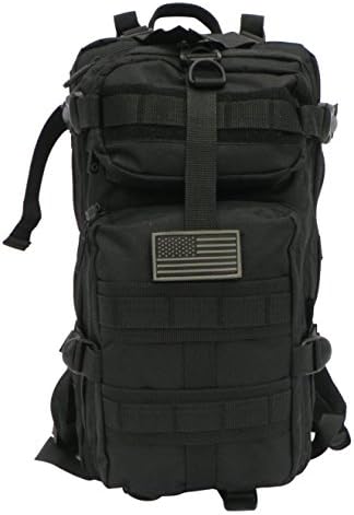 Outdoor Expandable Tactical Molle Military Assault Rucksacks Backpack Sport Camping Hiking Daypack Bag (Black)