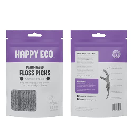 Natural Dental Floss Picks (200 Ct) Vegan, Sustainable, EcoFriendly