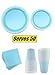 200-Piece Light Blue Disposable Party Pack – Serves 50 Includes 9