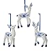 Kurt Adler 1 Set 3 Assorted 4 Inch Delft Blue Deer Christmas Ornaments