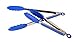 Premium Stainless Steel Silicone Kitchen Tongs 2 Piece Set - 12 inch Barbecue (BBQ) Tongs and 9 inch Salad Tongs - Blue