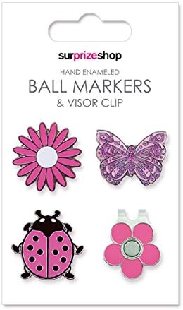 Surprizeshop Women Country Garden Golf Ball Marker And Visor Clip Set - Pink