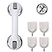 FChome Wall Suction Cup Grab Bars +4 Packs Seamless Sticky Hook,12 Inches Shower Handle Bar Offers Safe Grip with Suction Cup for Safety Grab in Bathroom and Heavy Duty Waterproof Wall Hooks