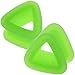(1 Pair ONLY) Triangle Flexible Silicone Flesh tunnel Ear Gauge Plug Size Available 6g (4mm) to 1