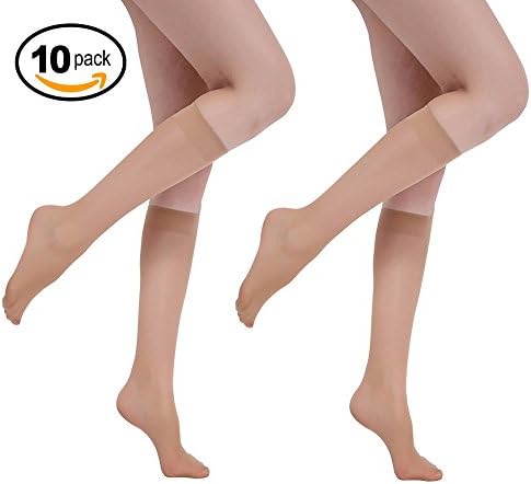 10 Pairs Lady's Sheer Knee Hight Stockings 20 DEN (BEIGE)