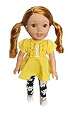 Brittany's Daisy Leggings Set for 14 and 14.5 Inch Dolls Compatible with Wellie Wisher Dolls, Glitter Girl Dolls, Heart for Hearts Dolls- 14 Inch Doll Clothes
