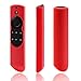 (Pack of 2) Akwox Case for Alexa Voice Remote for Fire TV and Fire TV Stick with Lanyard (Rose red)