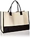 Mud Pie Classic Black and White Initial Canvas Tote Bags (J), 100% Cotton, 17