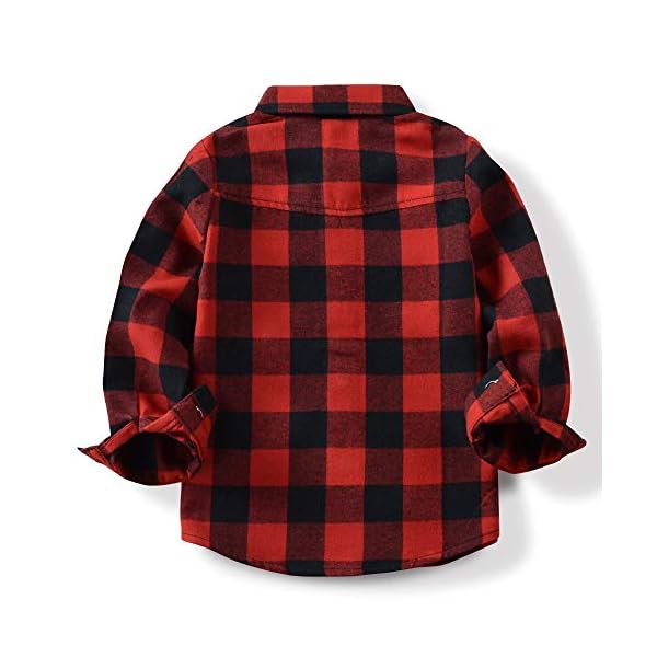 Toddler Big Boys Girls Mens Womens Plaid Flannel Long Sleeve T-Shirt Family Matching Tops - Image 9