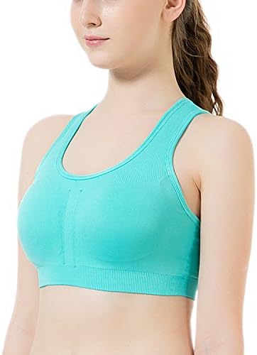 CelerSport Women's Medium WorkOut Wirefree Yoga Running CrossBack Sports Bra Blue