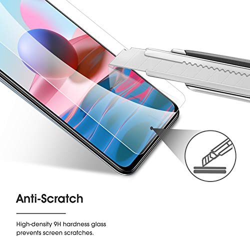 OMOTON 3 Pack Verre Trempé pour Xiaomi Redmi Note 10/ 10S (6,43 Pouces), 9H Dureté, sans Bulles, Film Protection Écran Anti-Rayures