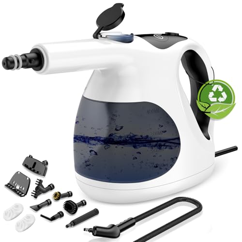 Granarbol 1200 W Professional Steam Cleaner Hand Device, 400 ml Lightweight 15s Heating Hand Steam Cleaner for Everything with 10 Accessories, Steam Cleaner Degreasing for Bathroom, Kitchen, Floor