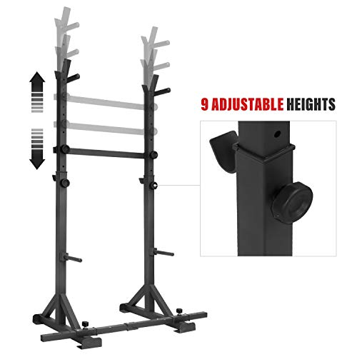 ER KANG MultiFunction Barbell Rack, 600LBS Capacity Dip Stand Home Gym