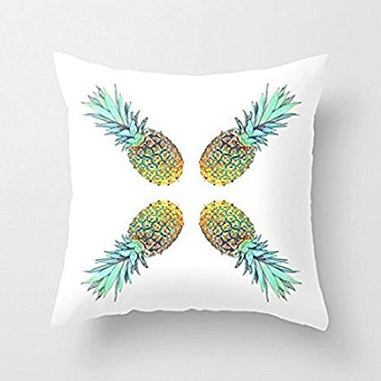 Four Pineapples Tropical Throw Pillow Covers 18 X 18 Accent