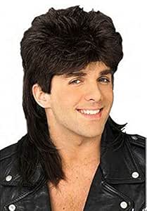 Amazon Com Baruisi 80s Men S Mullet Wig Black Cosplay Halloween