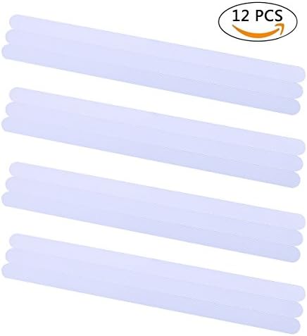 Anti-Slip Tape - 12PCS Pre-Cut Bath & Shower Treads, Clear Slip Resistant Strips, 0.8 inch x 15 inch - Right Size and Ready to Use for Easy Application