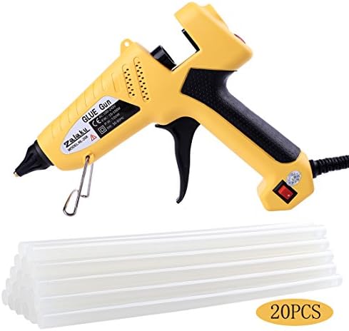 Zalaku 100 Watt Hot Glue Gun with 20pcs Glue Sticks High Temperature Hot Melt Glue Gun for Arts &amp; Crafts, &amp; Sealing and Quick Repairs