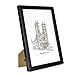 Ray & Chow A4 Black Matted Picture Frame - Made to Display Pictures 6x8 inches with Mat or A4 (8.3x11.7 inches) without Mat- Solid Wood- Glass Window- With Stand or Wall Hanging