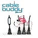 Cable Buddy 5-pack, Black - Cable Organizer Ties with Color ID Labels