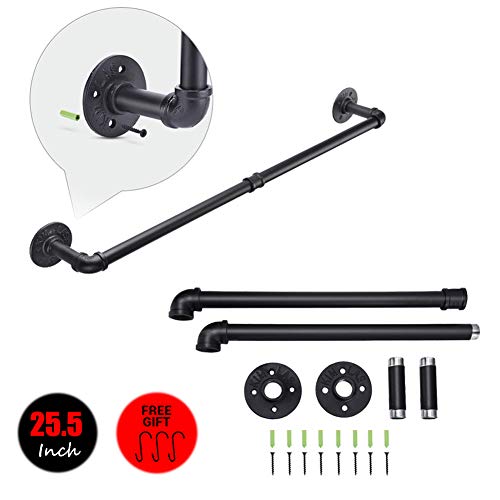 unp Pipe Black Towel Bar Wall Mounted Extra Long Bathroom Hardware