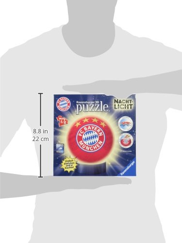 Ravensburger 3D Puzzle 12177 - Nachtlicht Puzzle-Ball FC Bayern München - ab 6 Jahren, LED Nachttischlampe mit Klatsch-Schalter – Bild 6