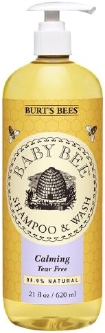 Burt's Bees Baby Bee Shampoo &amp; Wash, Calming, Pump Bottle of 98.9% Natural Baby Shampoo &amp; Wash 21 oz (620 ml) - 2 Pack