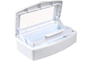 Pinkiou Nail Tool Clean Box Plastic Nail Tray for Alcohol Cleaning Container for Nipper Clipper Cutter Manicure Tools Nail Art Equipment for Salon SPA