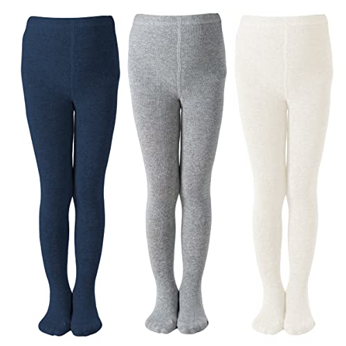 Marchare Little Kids Winter Tights Thick Cotton Solid Leggings School Uniform Warm Stockings For Girls 2/3 Pack