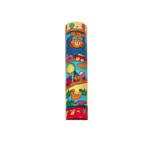 Yair Emanuel Small Mezuzah Scroll Case For Door - Toy Design (MZS-9)