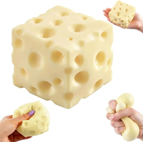 Last Page® 10cm Cheese Squishy Slow Rising, Soft Squishy Cheese Block Squeeze Fidget Toy, Mini Stress Relief Sensory for Adults, Cute Desk Toy Gift (1PCS)