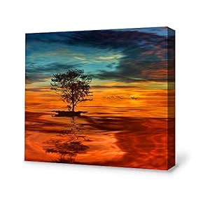 Canvas Wall Art for Living Room,Bedroom Home Artwork Paintings Secret Paradise Under The Moonlight Ready to Hang - 12x12 inches
