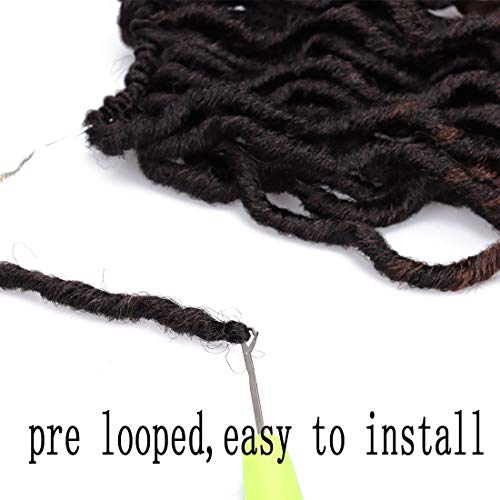 24 Zoll Goddess Faux Locs Crochet Hair – 6 Packungen, Weich, Gewellt, Farbe 1B/99J/530