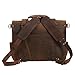 Texbo Men's Thick Cowhide Leather 16 Inch Laptop Shoulder Messenger Bag Briefcase Tote