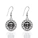 Inspired Silver - Scale Of Justice Charm Earrings for Women - Silver Circle Charm French Hook Drop Earrings with Cubic Zirconia Jewelry
