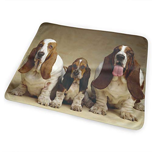 V5DGFJH.B Baby Portable Diaper Changing Pad Basset Hound Three Dogs Urinary Pad Baby Changing Mat 31.5" x25.5''