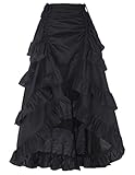 GK Vintage Dress Three Tiered Tail Skirt Black Pinstirpe Gothic Victorian Steampunk L