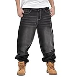 QIBOE Mens Fashion Half Denim Cargo Pant Summer Baggy Jeans