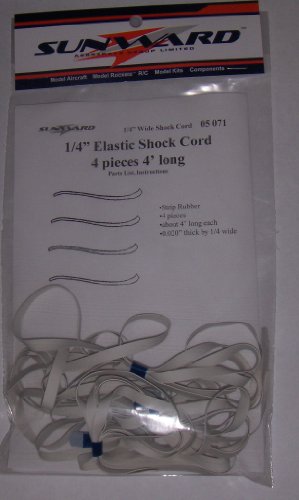 48" Elastic Shock Cord 1/4" - 4pk For Model Rocket