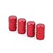 HDE Tire Valve Stem Caps Polished Aluminum Solid Color Caps For Car Truck SUV Motorcycle and other Autos Set of Four (Red)