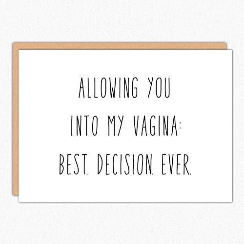 Funny Fathers Day Card For Husband From Wife. IN178 Best Decision Ever. Funny Anniversary Cards For Husband For Boyfriend. Folded Greeting Card With Envelope. Blank Inside