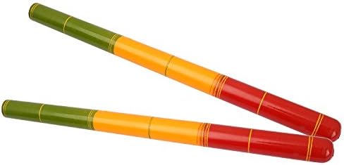 Sanjog Multicolored Wooden Dandiya Sticks for Navratra -Size 14 Inch- 1 Pairs