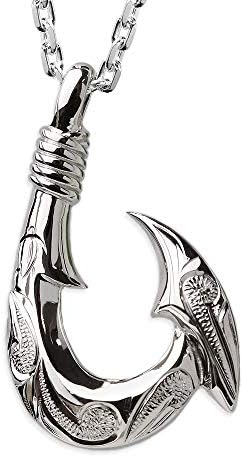 ハワイアンジュエリー ネックレス 刻印無料 誕生石入れ可 シルバー925 ホヌ(海亀) カレイキニ フィッシュフック 釣り針 ペンダント メンズ レディース 4面カットあずきチェーン付き 長さ50cm SP3404